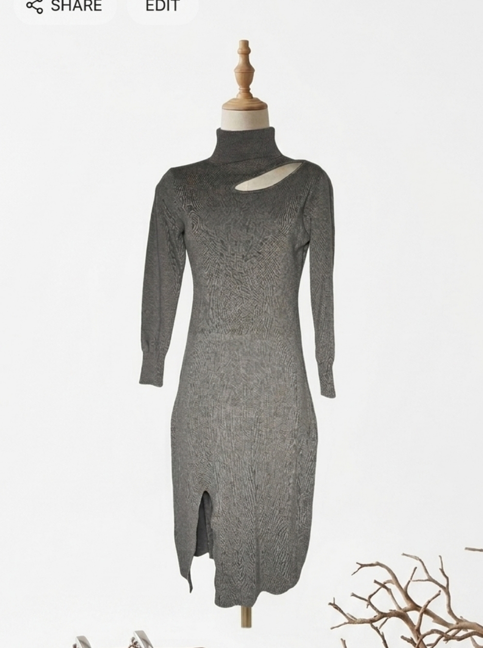 DAZY Elegant Gray Women's Dress